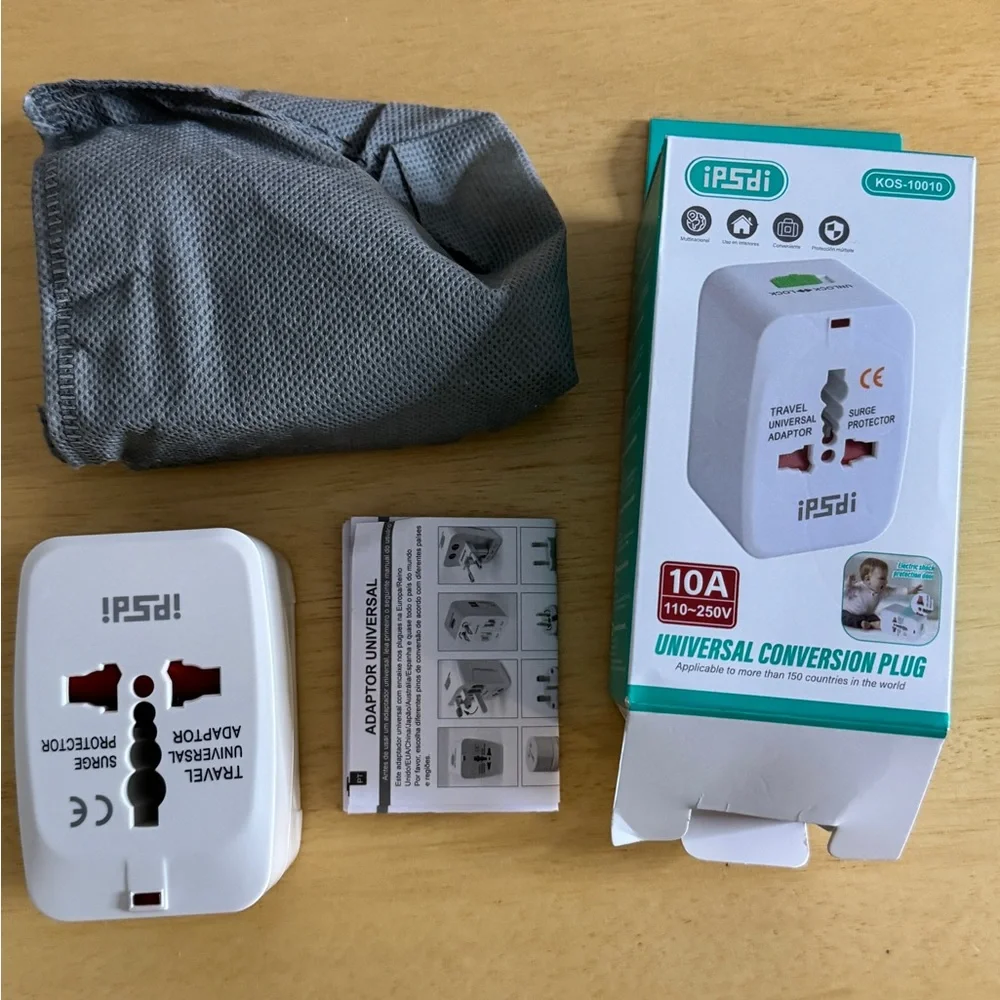 PSD White Universal Travel Conversion Plug Adapter - 10A 110-250V